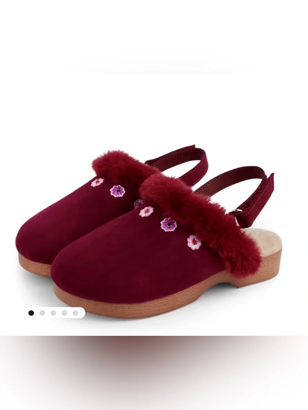 Gymboree Embroidered Floral Burgundy Clogs 💗 🆕
